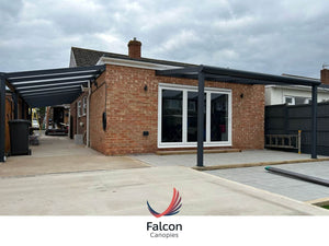 A Gloucester Garden Transformed with a Car Port Veranda and Garden Canopy - Falcon Canopies