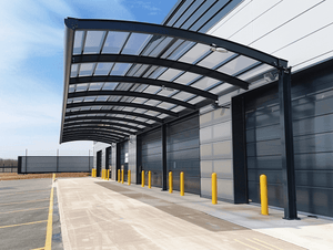 Canopy Over Loading Rack Loading Bay Canopies: Commercial Weather Protection – Falcon Canopies
